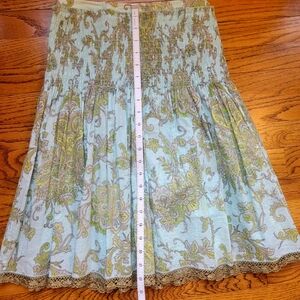 ANTONIO MELANI A-Line Skirt in Sky Blue and Olive Green